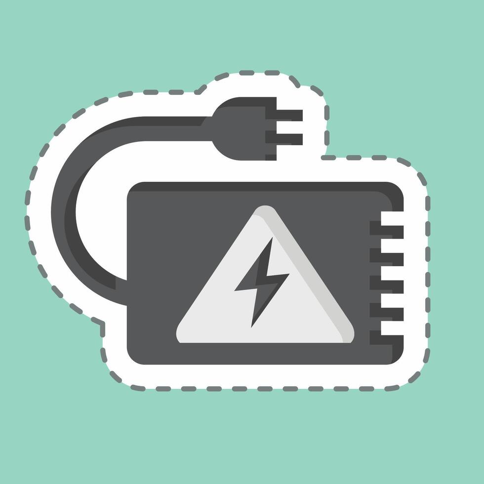 Sticker line cut Back Up Power. related to Energy Storage symbol. editable vector