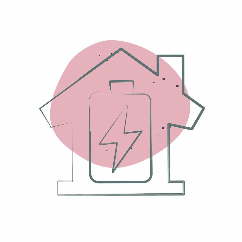 Icon Energy Storage. related to Energy Storage symbol. Color Spot Style. editable 1 vector