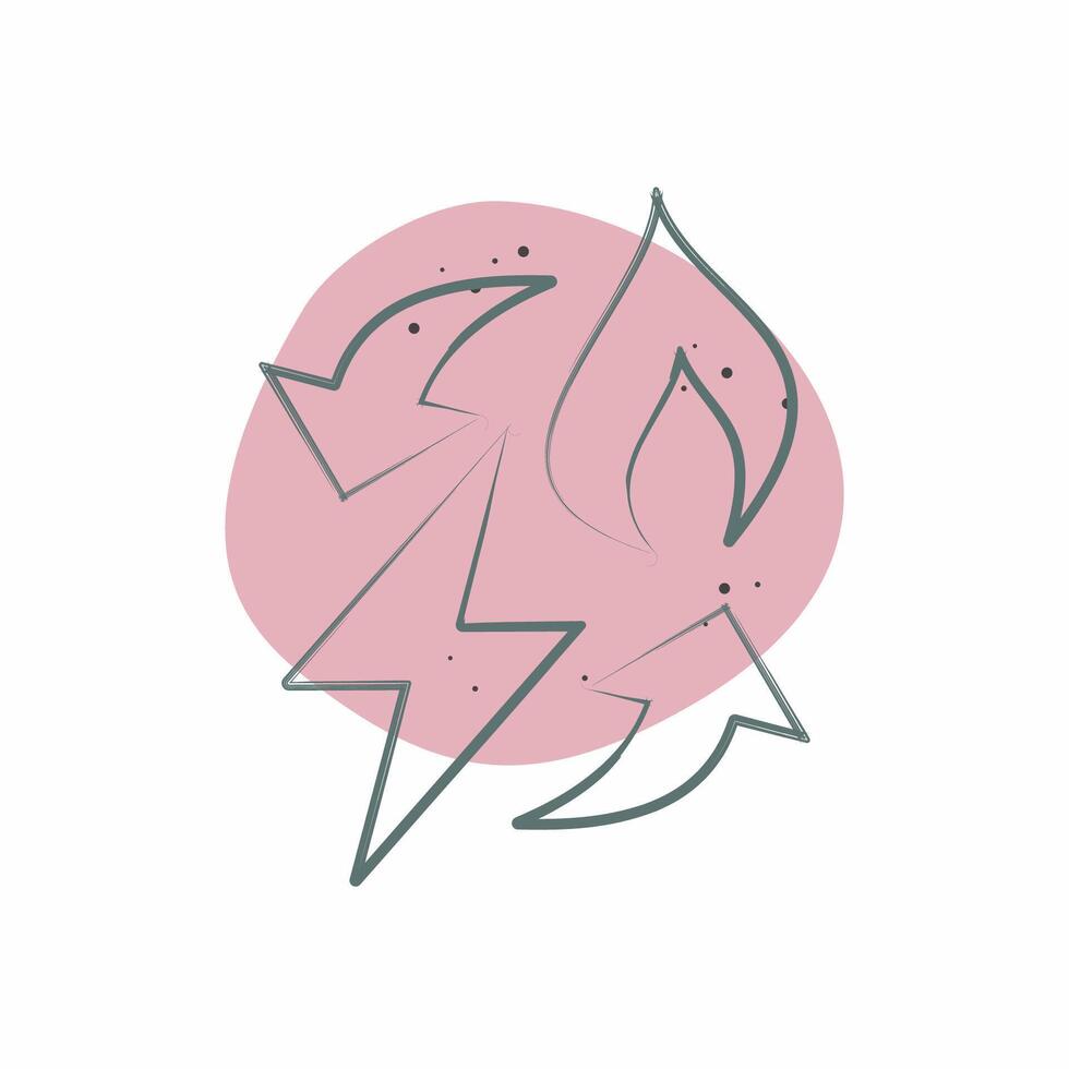 Icon Power to Gas. related to Energy Storage symbol. Color Spot Style. editable vector