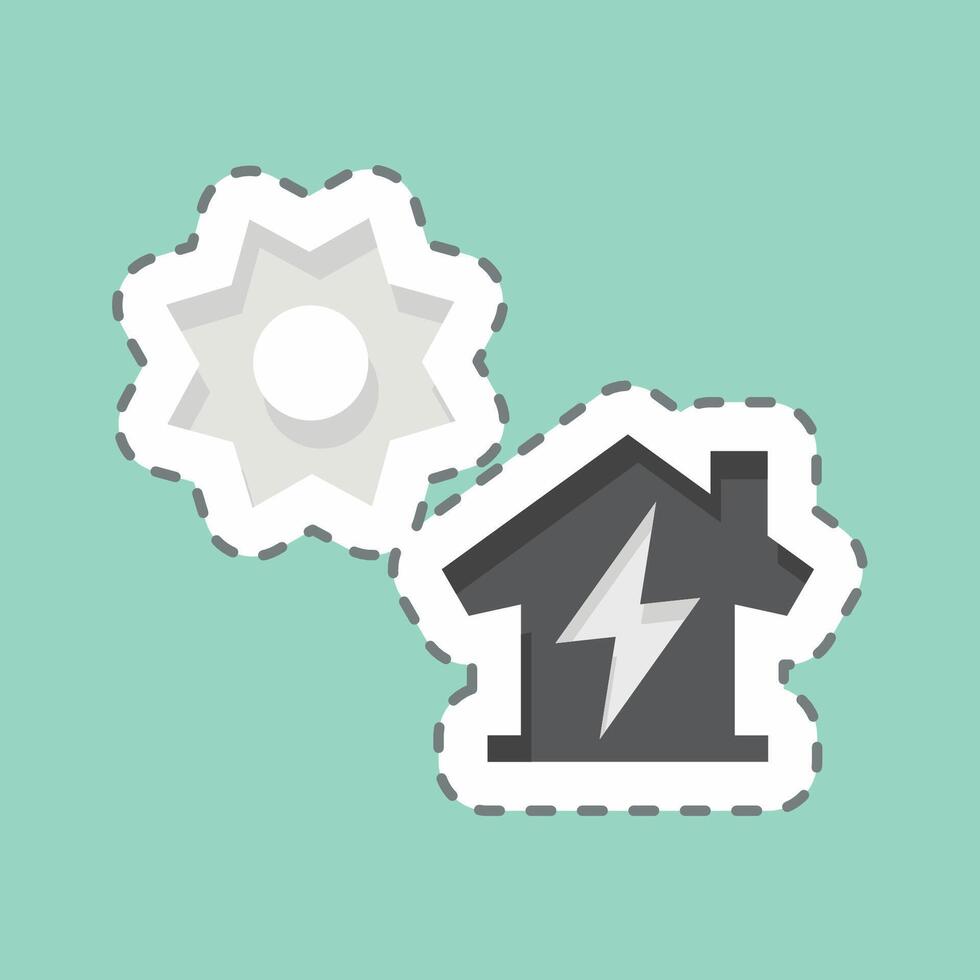 Sticker line cut Distributed Generation. related to Energy Storage symbol vector