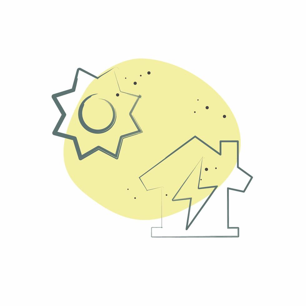 Icon Distributed Generation. related to Energy Storage symbol. Color Spot Style vector
