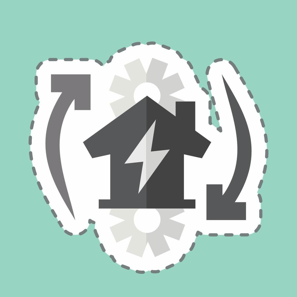 Sticker line cut Off the Grid. related to Energy Storage symbol. editable vector