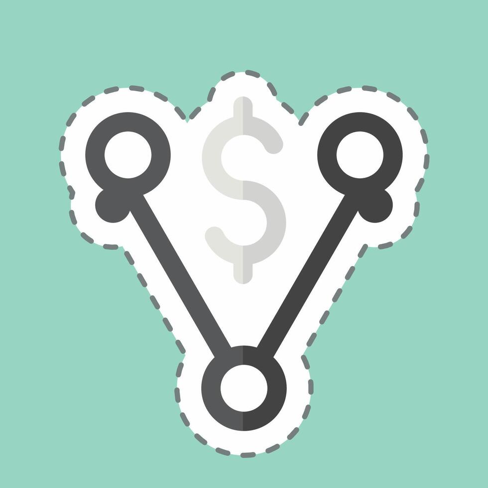 Sticker line cut Off Peak Pricing. related to Energy Storage symbol. editable vector