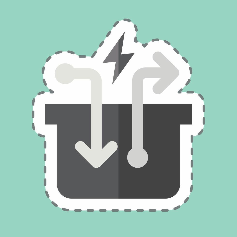 Sticker line cut Compressed Air Storage. related to Energy Storage symbol vector