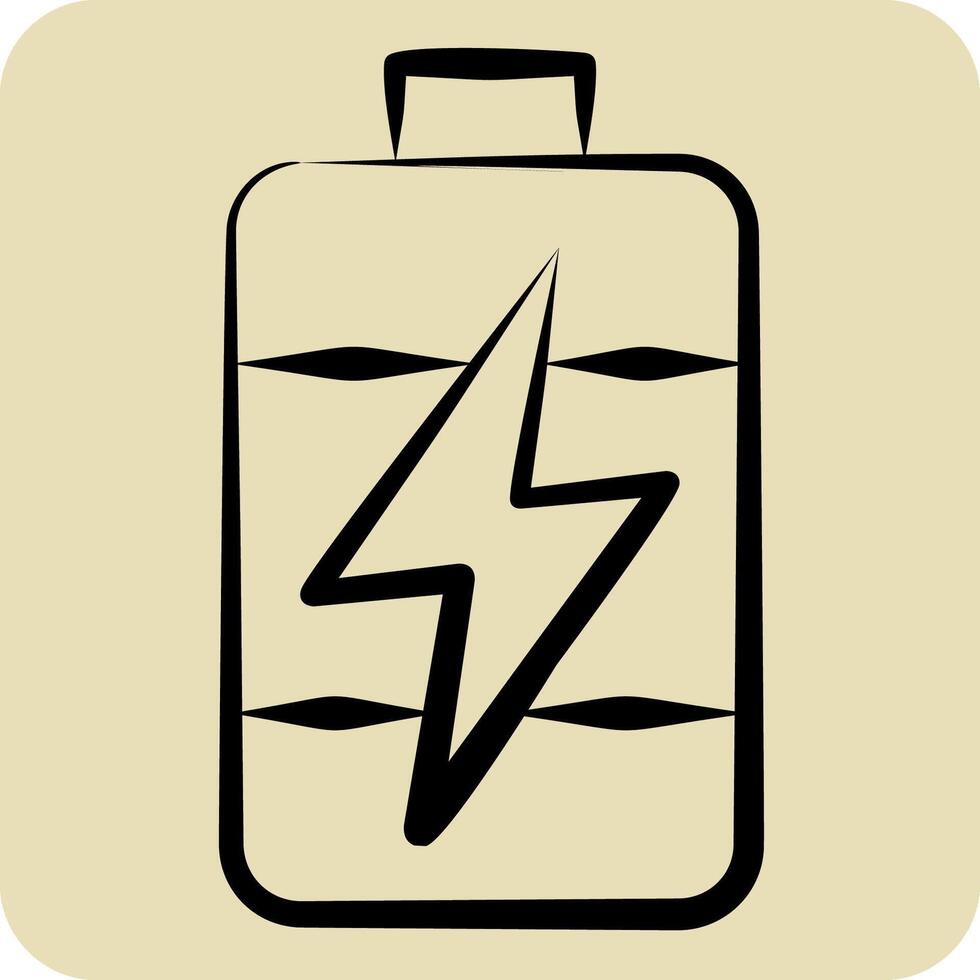 Icon Energy Storage. related to Energy Storage symbol. hand drawn style. editable vector