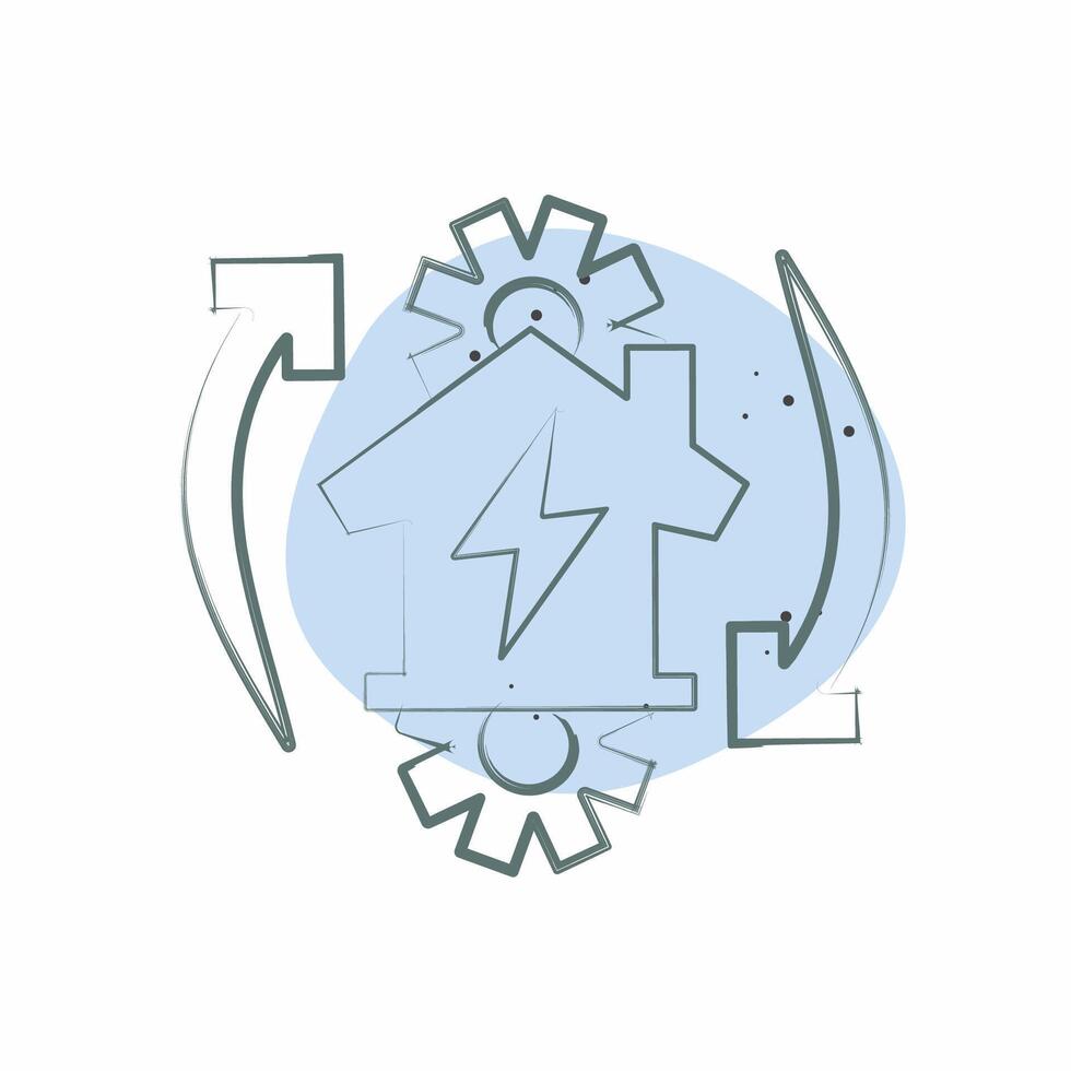 Icon Off the Grid. related to Energy Storage symbol. Color Spot Style. editable vector