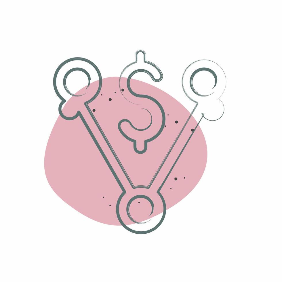 Icon Off Peak Pricing. related to Energy Storage symbol. Color Spot Style. editable vector