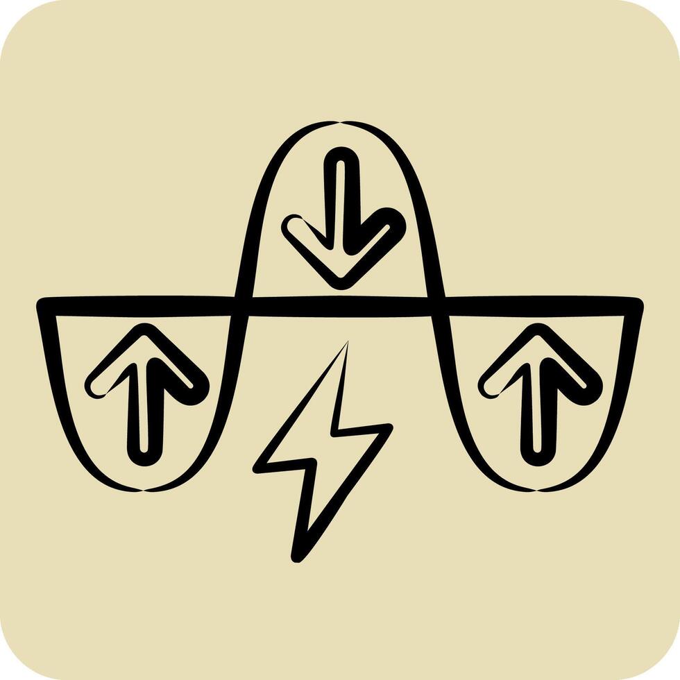Icon Energy Demand Management. related to Energy Storage symbol. hand drawn style vector