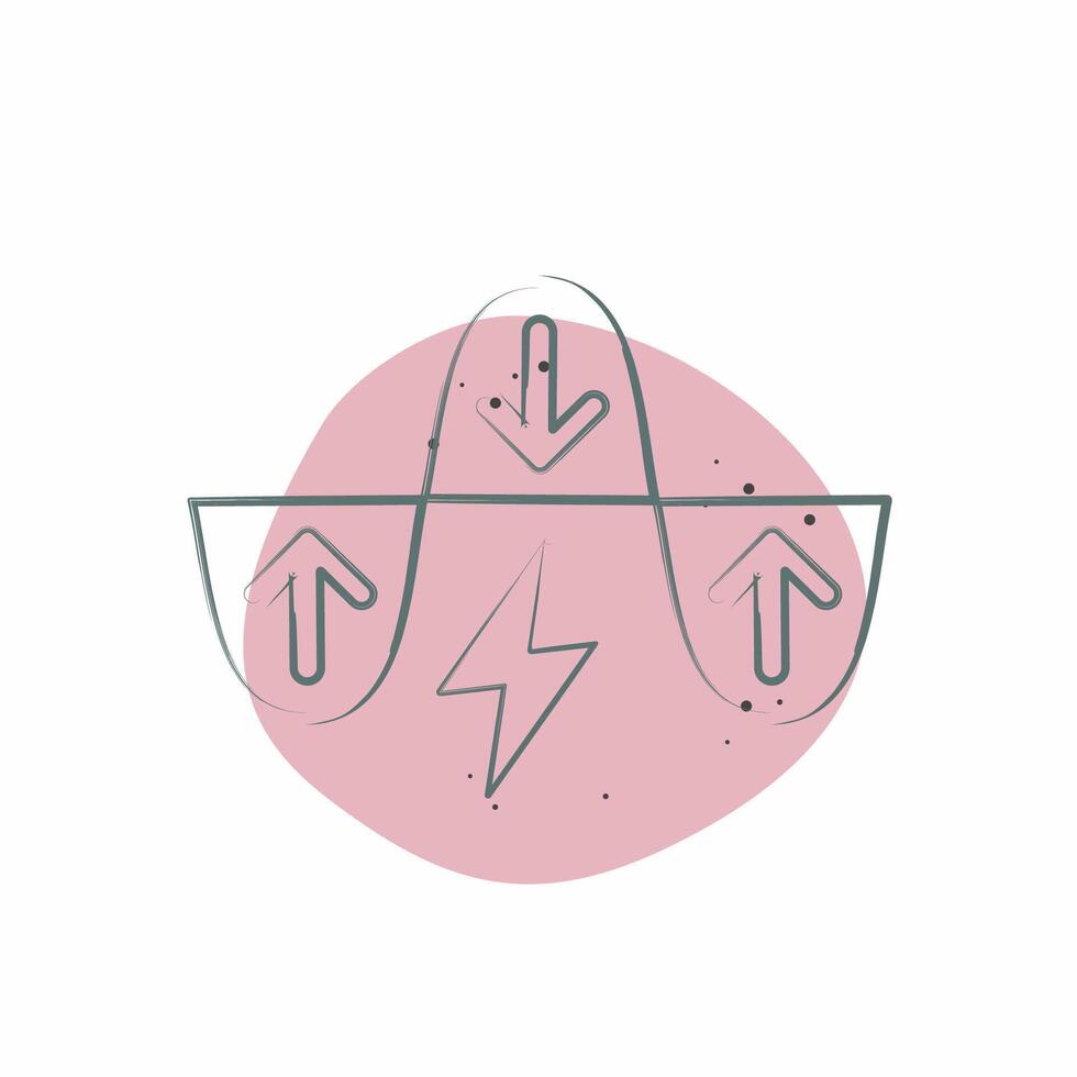 Icon Energy Demand Management. related to Energy Storage symbol. Color Spot Style vector