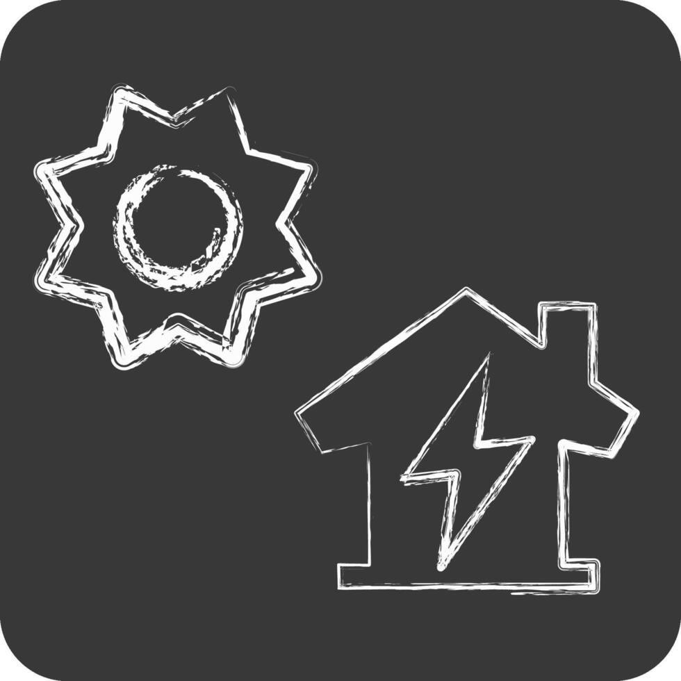 Icon Distributed Generation. related to Energy Storage symbol. chalk Style vector