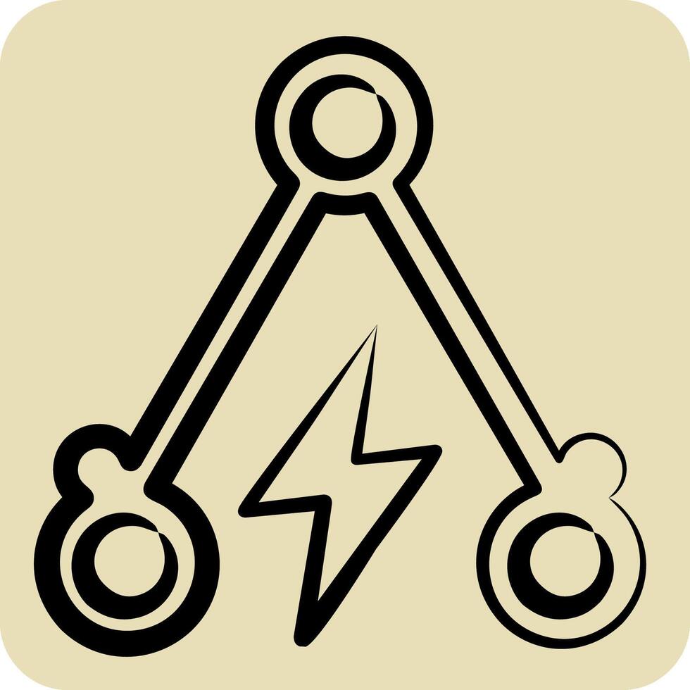 Icon Peak Demand. related to Energy Storage symbol. hand drawn style. editable vector