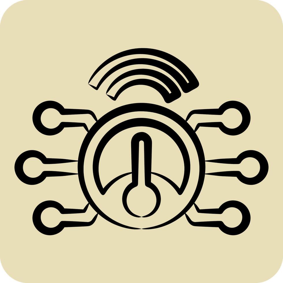 Icon Smart Meter. related to Energy Storage symbol. hand drawn style. editable vector