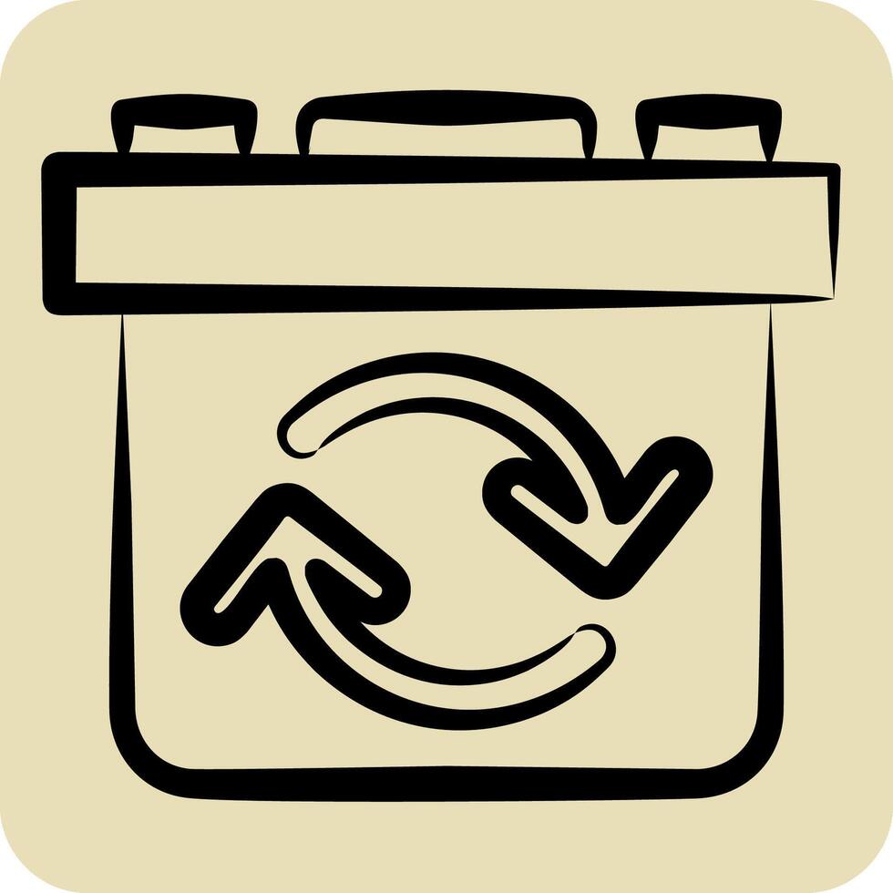 Icon Rechargeable Battery. related to Energy Storage symbol. hand drawn style. editable vector