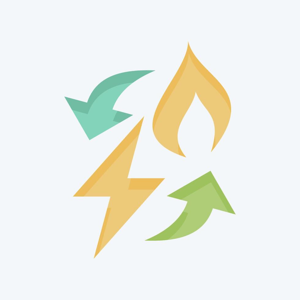 Icon Power to Gas. related to Energy Storage symbol. flat style. editable vector