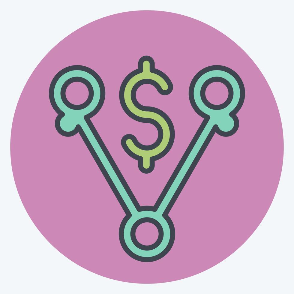 Icon Off Peak Pricing. related to Energy Storage symbol. color mate style. editable vector
