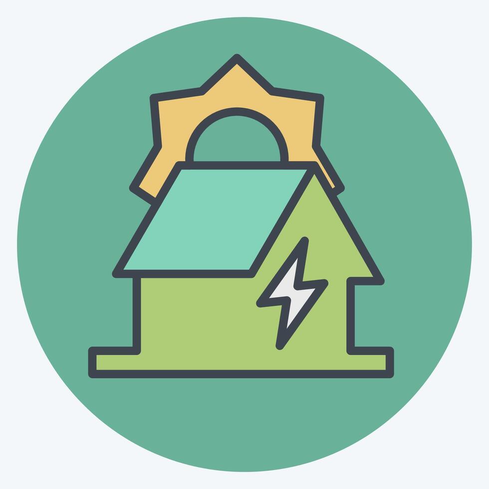 Icon Photovoltaic System. related to Energy Storage symbol. color mate style. editable vector