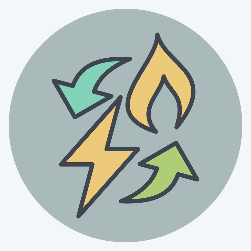 Icon Power to Gas. related to Energy Storage symbol. color mate style. editable vector