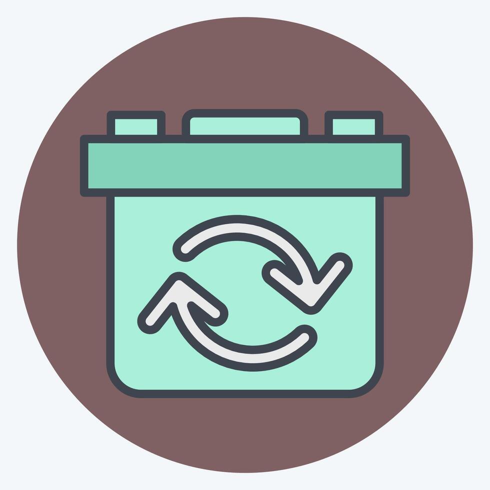 Icon Rechargeable Battery. related to Energy Storage symbol. color mate style. editable vector