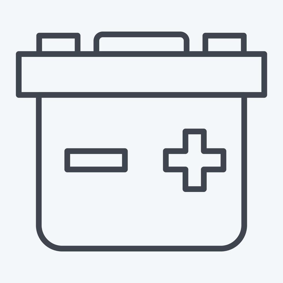 Icon Lead Acid Battery. related to Energy Storage symbol. line style. editable vector