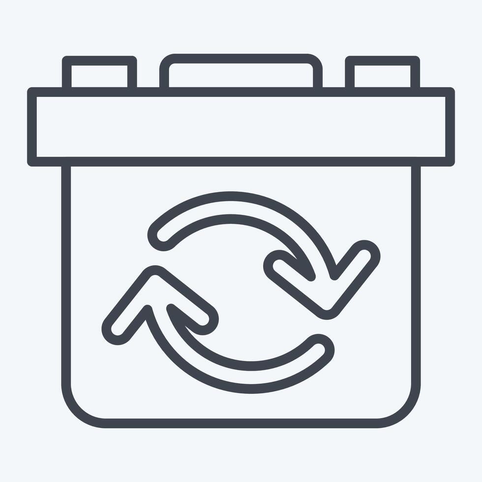Icon Rechargeable Battery. related to Energy Storage symbol. line style. editable vector