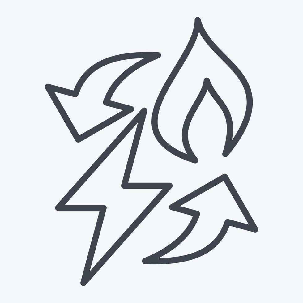 Icon Power to Gas. related to Energy Storage symbol. line style. editable vector