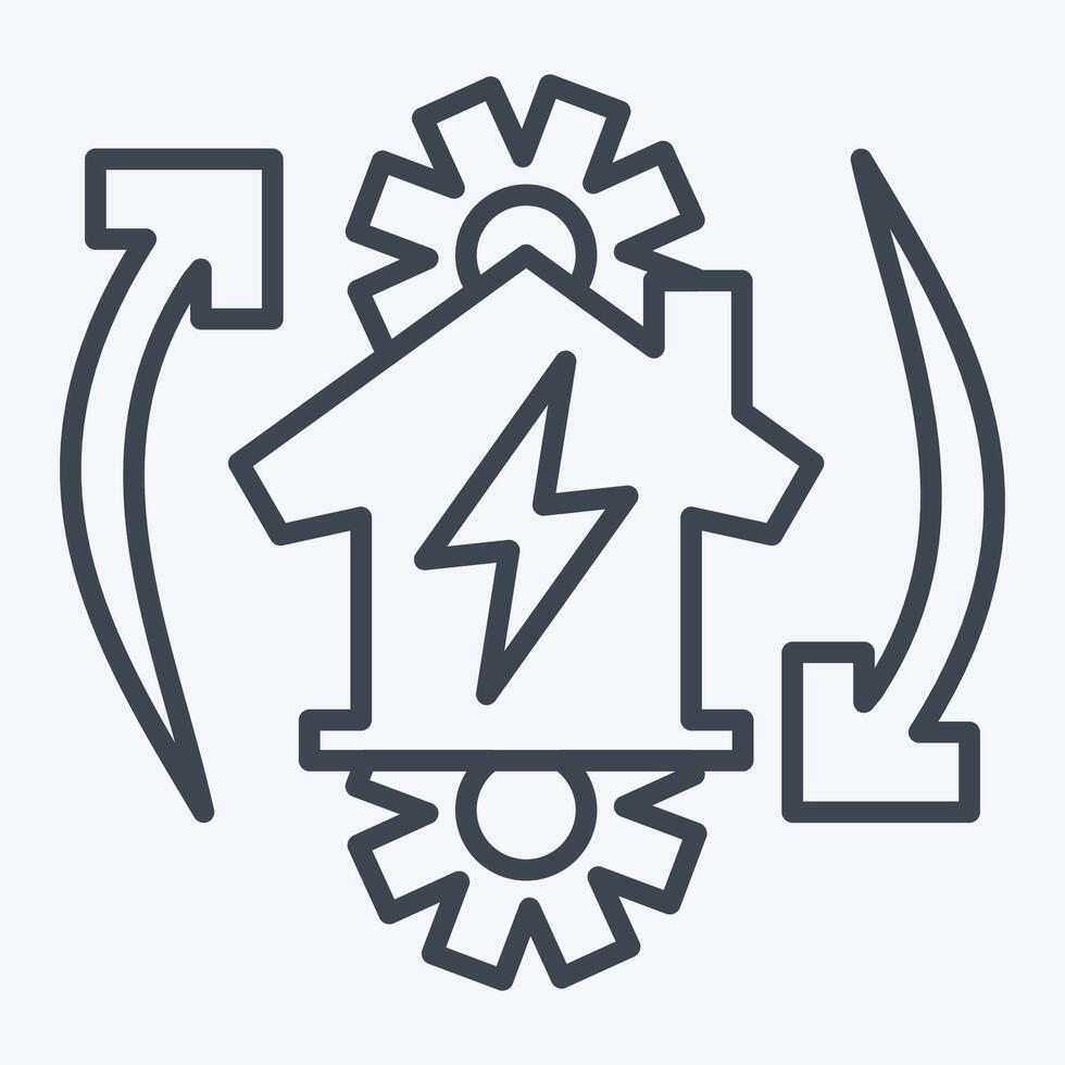 Icon Off the Grid. related to Energy Storage symbol. line style. editable vector