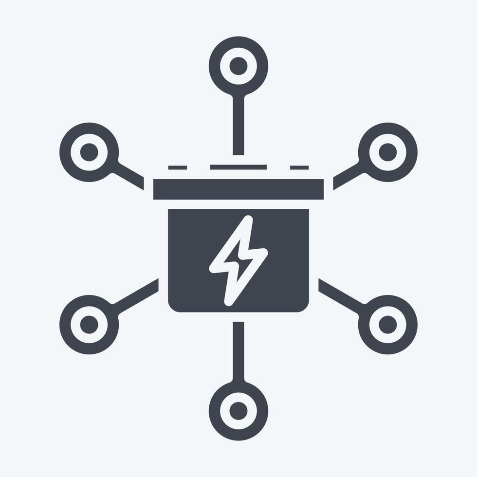 Icon Grid Energy Storage. related to Energy Storage symbol. glyph style. editable vector