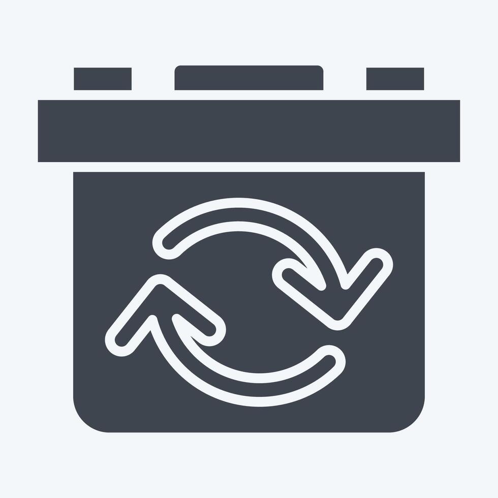 Icon Rechargeable Battery. related to Energy Storage symbol. glyph style. editable vector