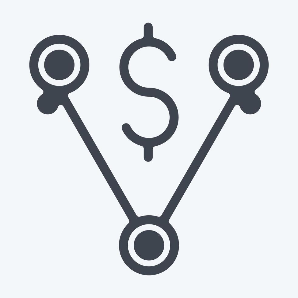 Icon Off Peak Pricing. related to Energy Storage symbol. glyph style. editable vector