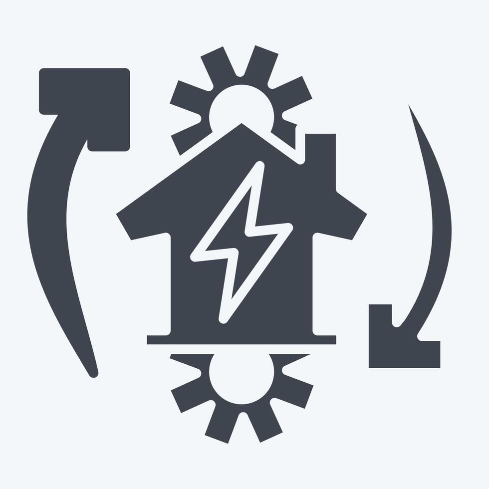 Icon Off the Grid. related to Energy Storage symbol. glyph style. editable vector