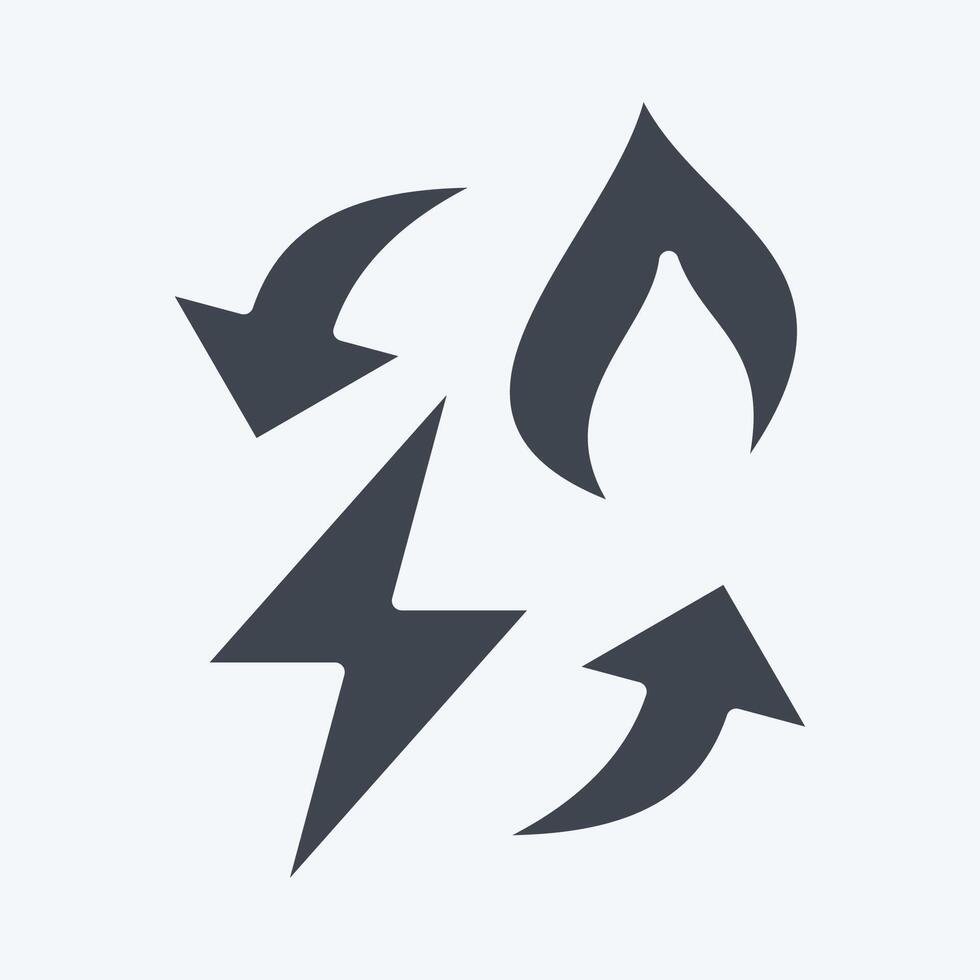 Icon Power to Gas. related to Energy Storage symbol. glyph style. editable vector