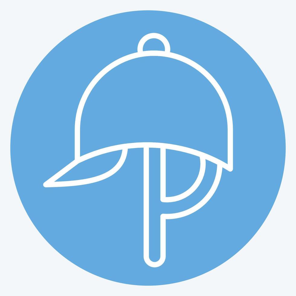 Icon Helmat. related to Equestrian Sport symbol. blue eyes style. design editable vector