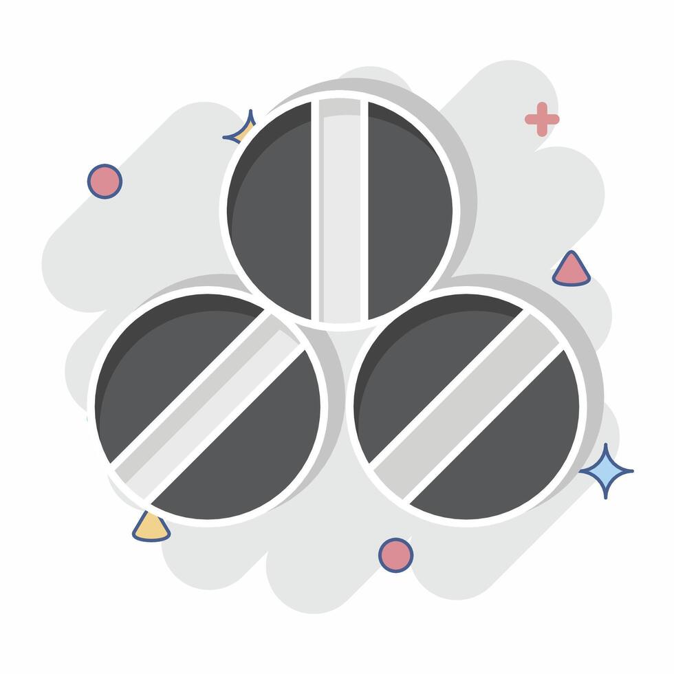 Icon Balls. related to Equestrian Sport symbol. comic style. design editable vector