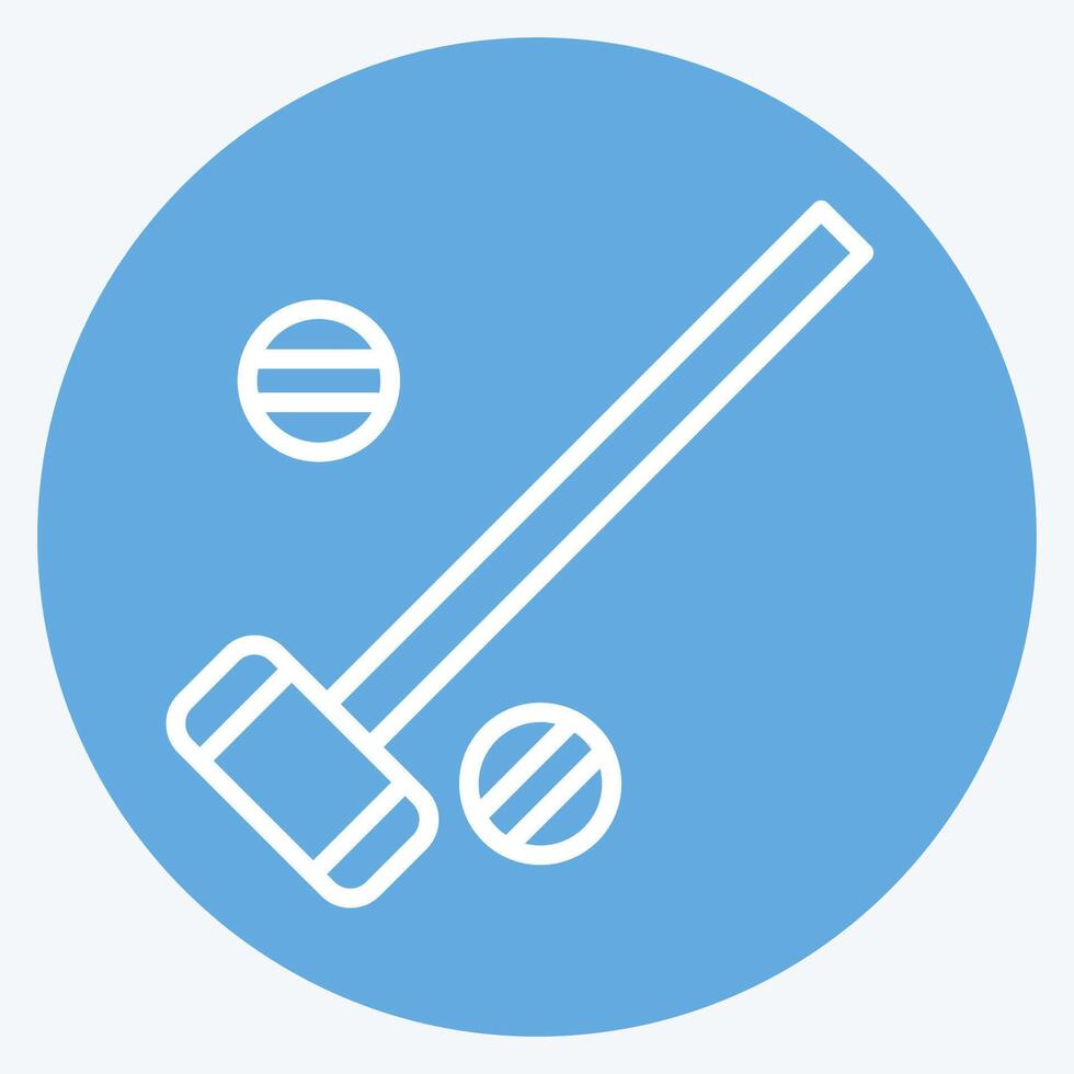 Icon Mallets And Ball. related to Equestrian Sport symbol. blue eyes style. editable vector