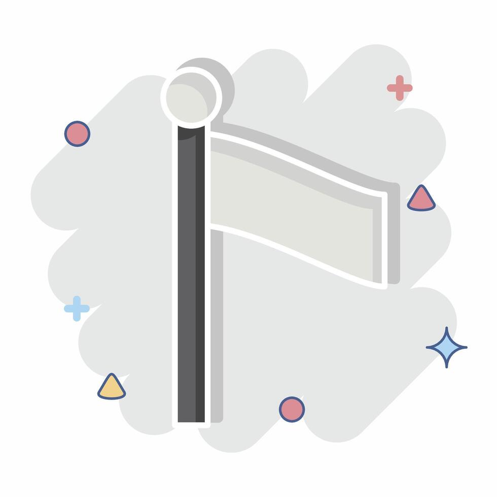 Icon Flag. related to Equestrian Sport symbol. comic style. design editable vector