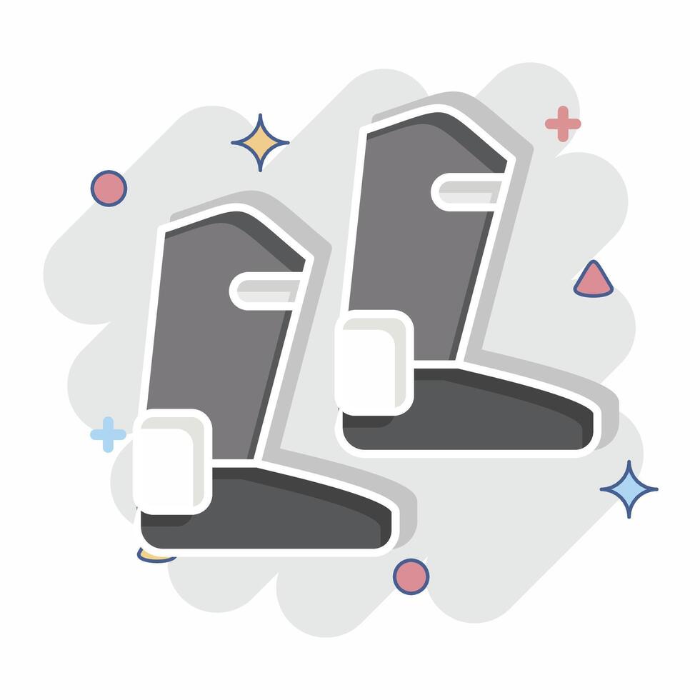 Icon Boot. related to Equestrian Sport symbol. comic style. design editable vector