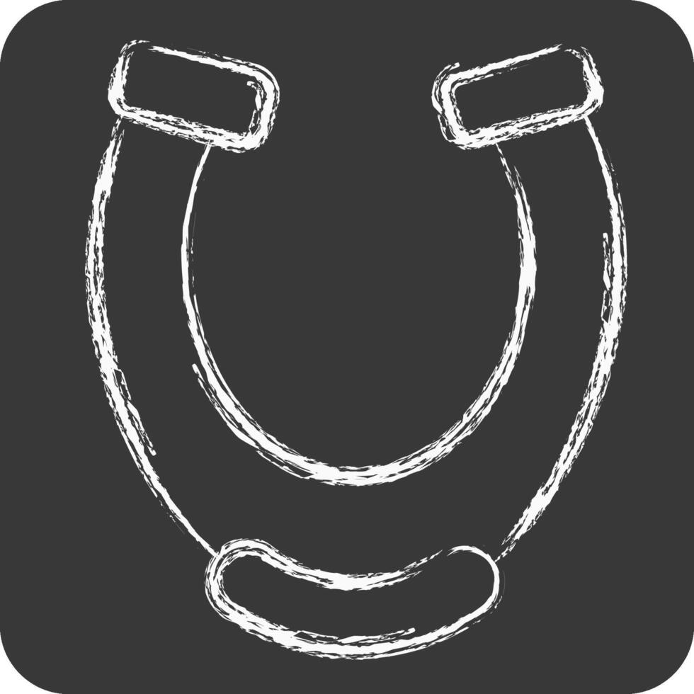 Icon Horseshoe. related to Equestrian Sport symbol. chalk Style. design editable vector