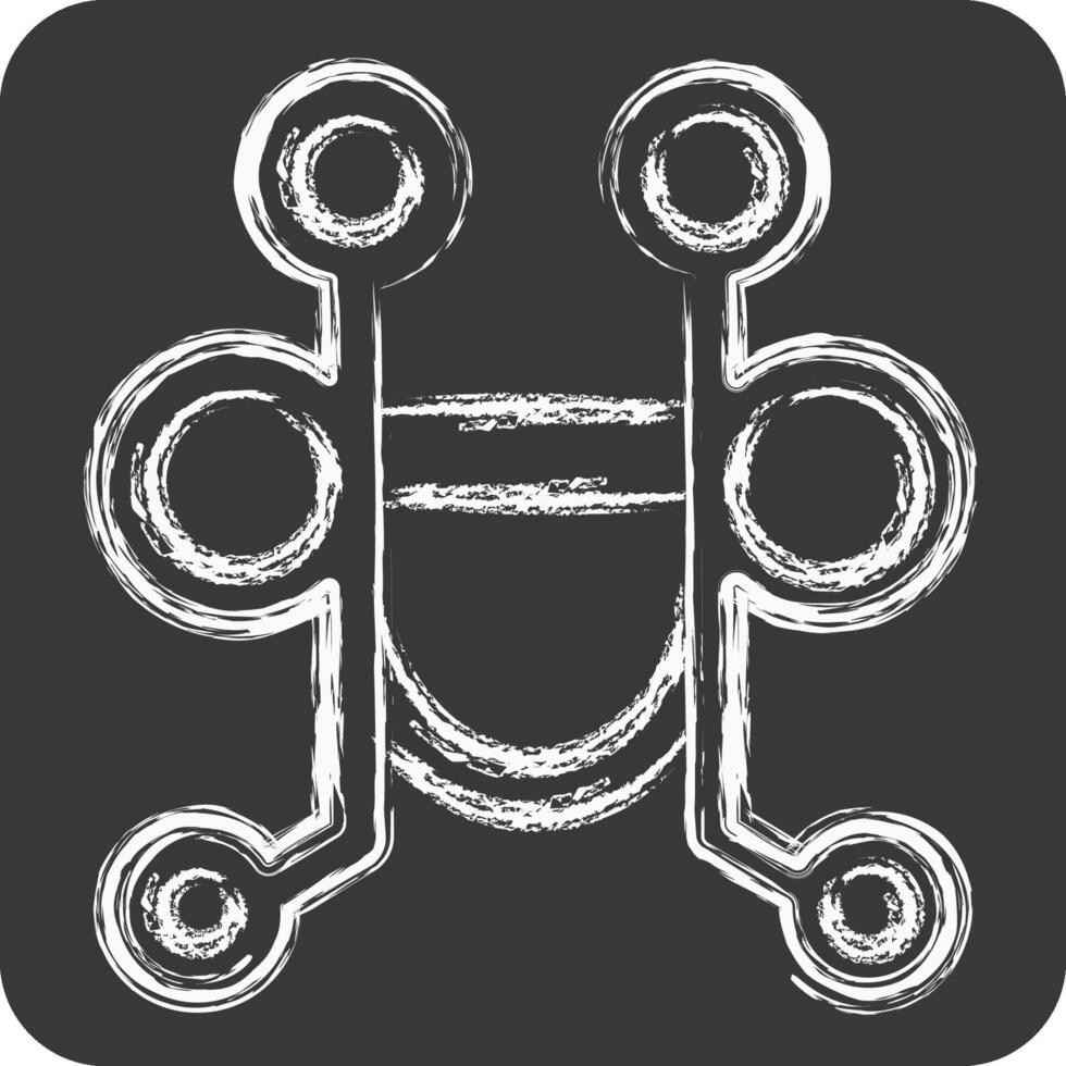 Icon Pelham Bit. related to Equestrian Sport symbol. chalk Style. design editable vector