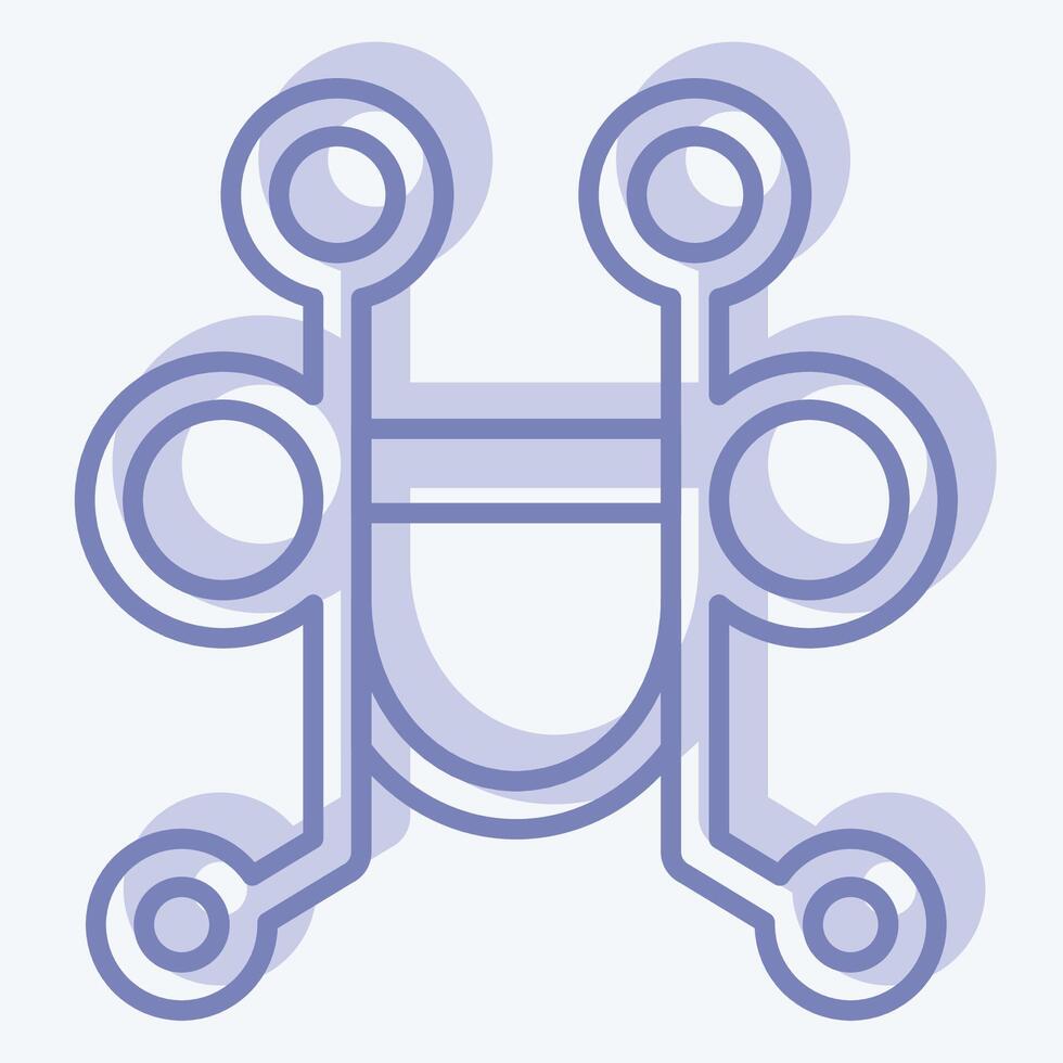 Icon Pelham Bit. related to Equestrian Sport symbol. two tone style. design editable vector