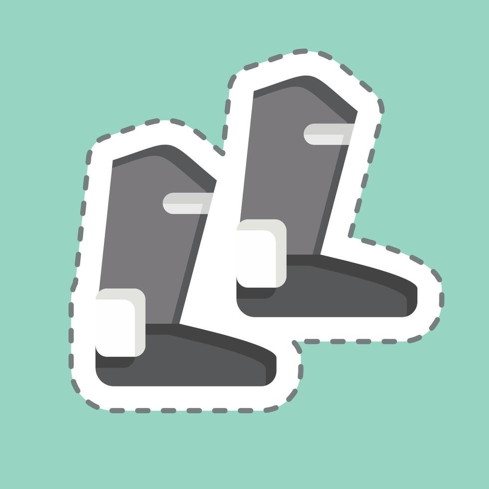 Sticker line cut Boot. related to Equestrian Sport symbol. design editable vector