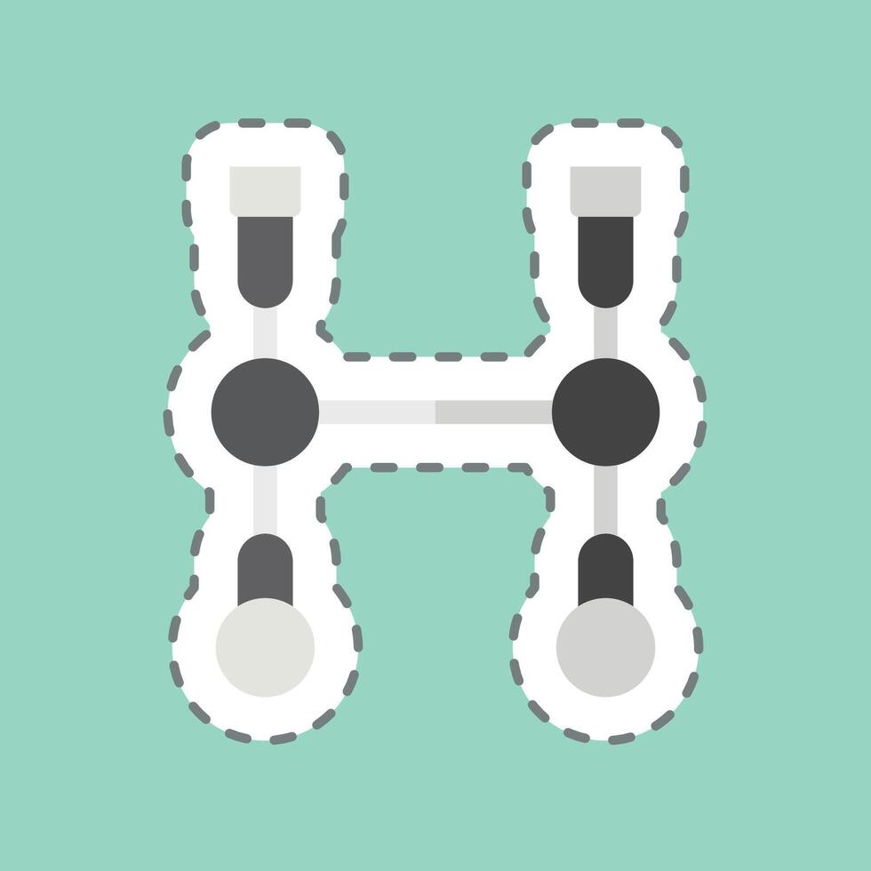 Sticker line cut Bits. related to Equestrian Sport symbol. design editable vector