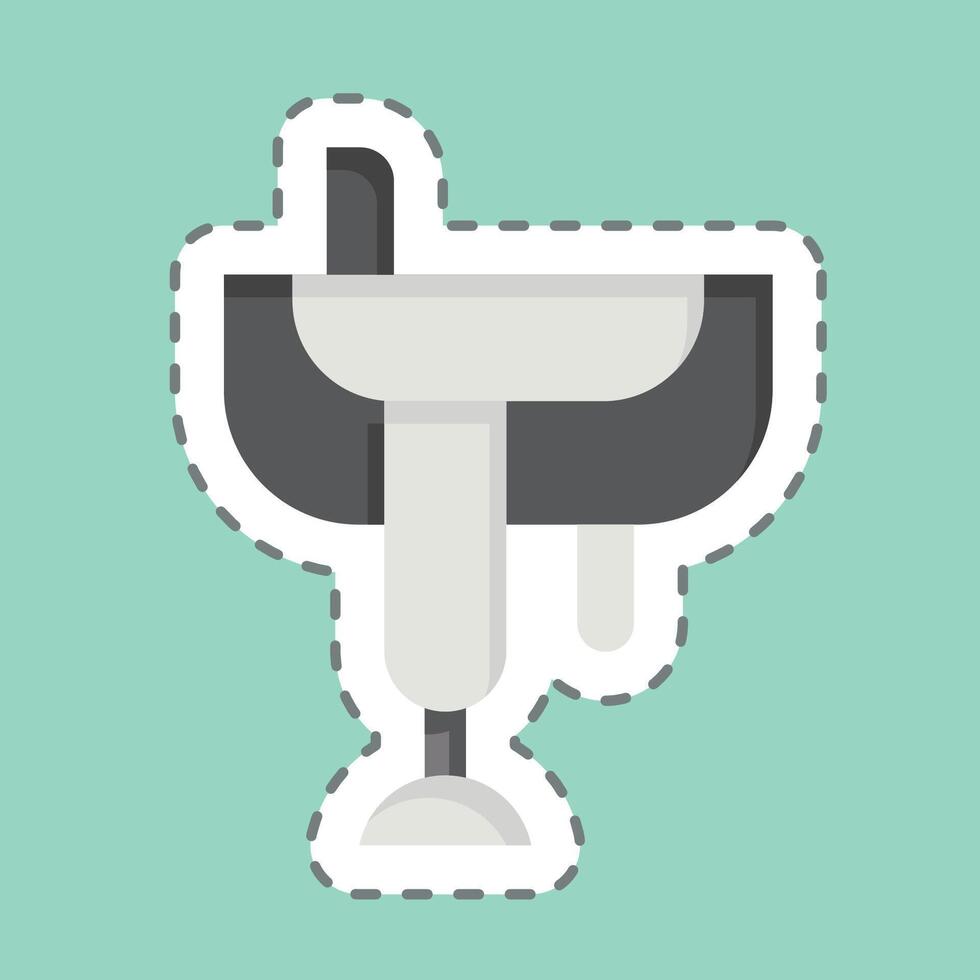 Sticker line cut Saddle. related to Equestrian Sport symbol. design editable vector