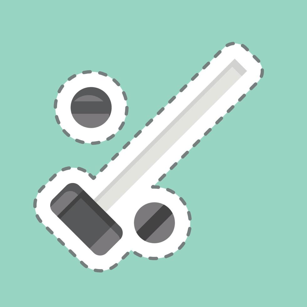 Sticker line cut Mallets And Ball. related to Equestrian Sport symbol. editable vector