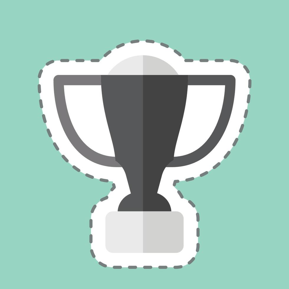 Sticker line cut Trophy. related to Equestrian Sport symbol. design editable vector