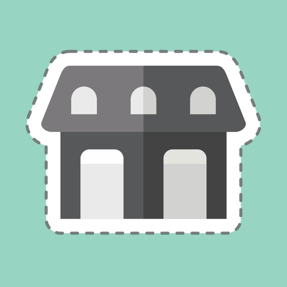 Sticker line cut Stable. related to Equestrian Sport symbol. design editable vector