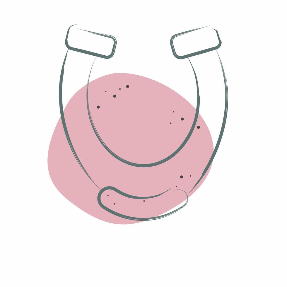 Icon Horseshoe. related to Equestrian Sport symbol. Color Spot Style. design editable vector