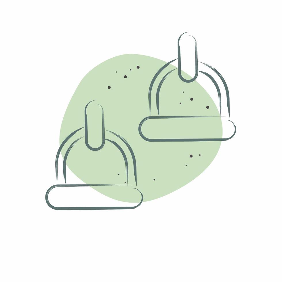 Icon Strups. related to Equestrian Sport symbol. Color Spot Style. design editable vector