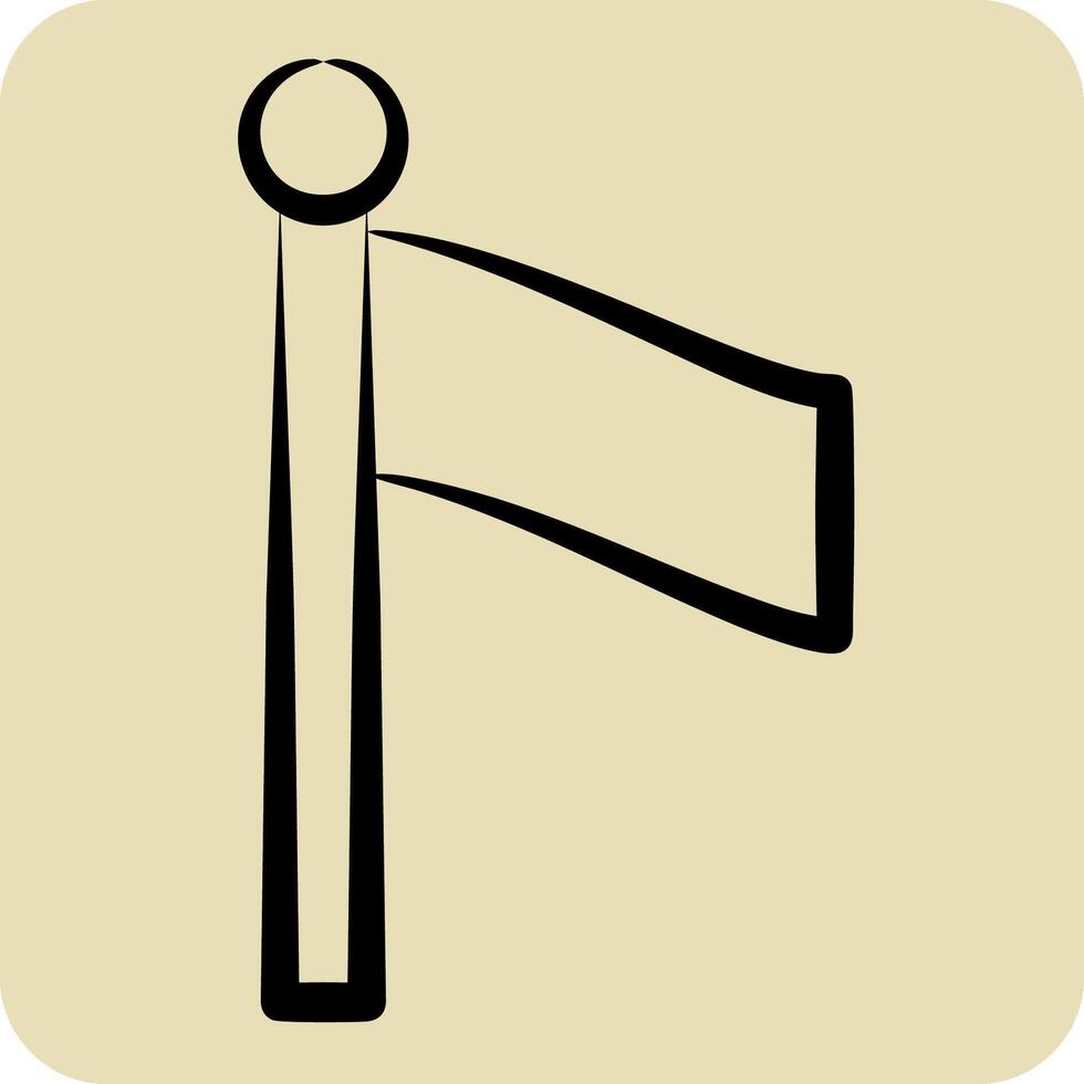 Icon Flag. related to Equestrian Sport symbol. hand drawn style. design editable vector