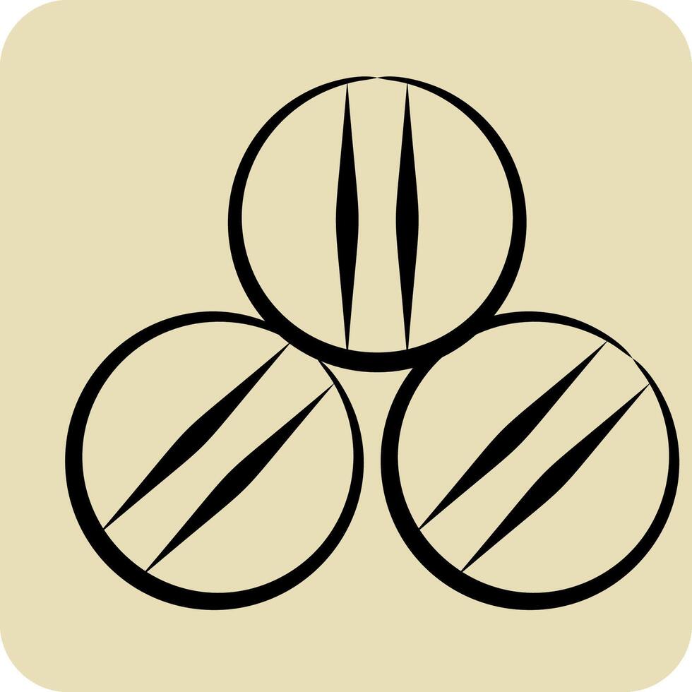 Icon Balls. related to Equestrian Sport symbol. hand drawn style. design editable vector
