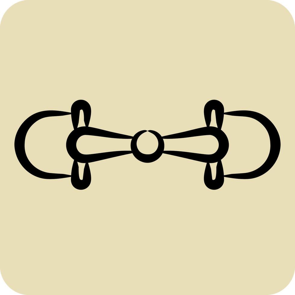 Icon Snaffle. related to Equestrian Sport symbol. hand drawn style. design editable vector